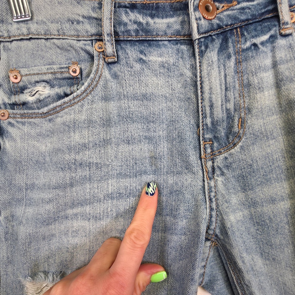 Pistola Distressed Jeans Womens 24 Light Wash Y2K Streetwear Grunge Ripped - Picture 7 of 16